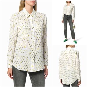 Equipment Silk Tennis Print Blouse
